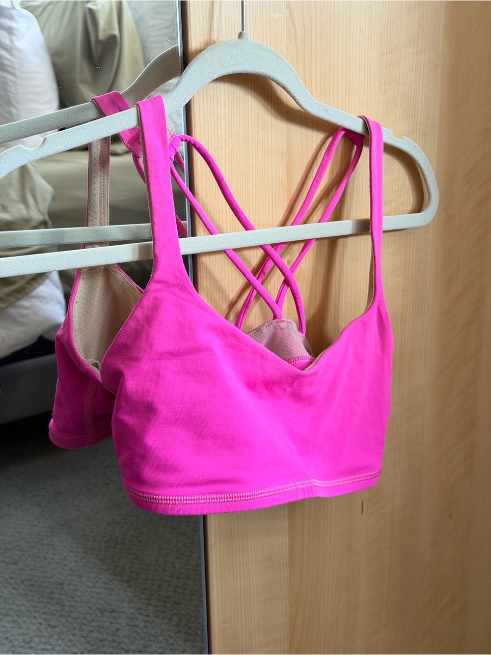 Hot Pink Strappy sports bra - LuluLemon